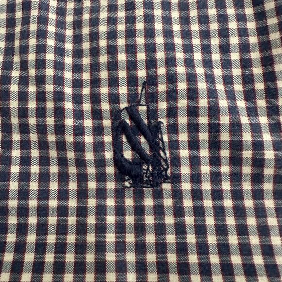 Nautica Check Button-Down Long Sleeve Shirt Men's Blue Red Size Large - Picture 3 of 4